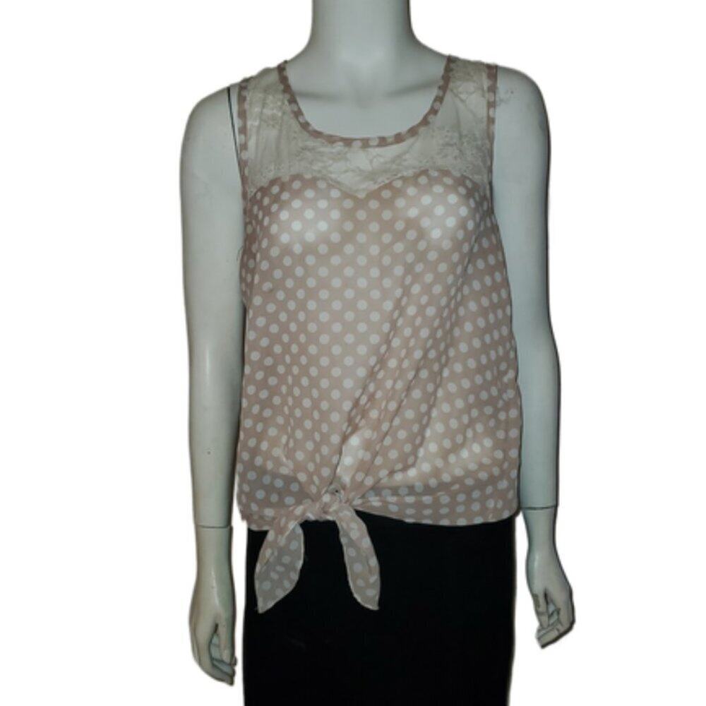 Papaya Polka dot Blouse || Med || GUC